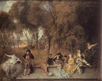 Watteau, Jean-Antoine - Merry Company in the Open Air